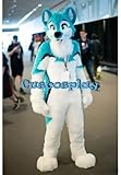 HEWOOJ Long Fur Furry Costume Husky Dog Fox Mascot Costume (M), Medium