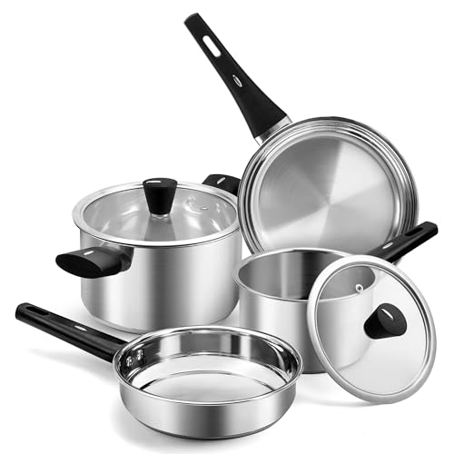 Topfset 6-Teilig Kochtopfset Induktion Töpfe Kochtopf Pfannenset Edelstahl Cookware Set Mit Deckel Verbrühungsschutz Griff, Induktionstopf für alle Herdarten geeignet, Unbeschichtet, Spülmaschinenfest Topfset 6-Teilig Kochtopfset Induktion Töpfe Kochtopf Pfannenset Edelstahl Cookware Set Mit Deckel Verbrühungsschutz Griff, Induktionstopf für alle Herdarten geeignet, Unbeschichtet, Spülmaschinenfest