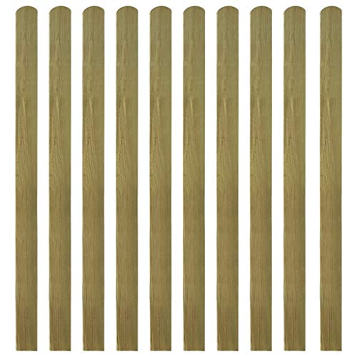 vidaXL 10x Vallas de Estacas Jardín Madera Pino Impregnada 140 cm Cerca...