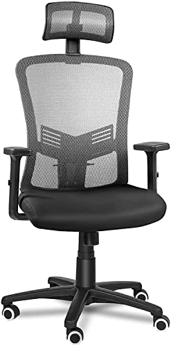 Ergonomic Office Chair,High Back Mesh Computer Chair with Lumbar Support Adjustable Armrest, Backrest and Flip-Up Headrest, Swivel Computer Task Chair,24.2”L x 21”W x 43.7”H