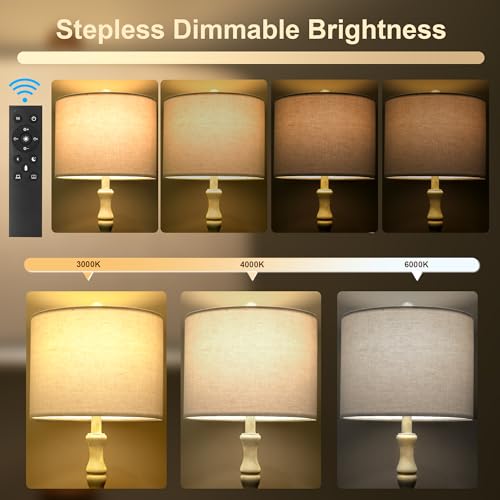 Image of BOBOMOMO 62 inch Rustic Farmhouse Floor Lamp Antique White with Remote & Dimmable 9W Bulb, 3 Color Temperatures Resin Standing Lamp, Retro Tall Lamp for Living Room, Bedroom, Nursery, Office, Reading Nook