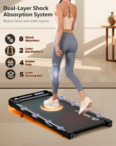 Image of Walking Pad with Incline, 4 in 1 Under Desk Treadmill for Walking and Jogging, Portable Walking Treadmill with Remote Control Lanyard for Home, 2.5HP Low-Noise in LED Display