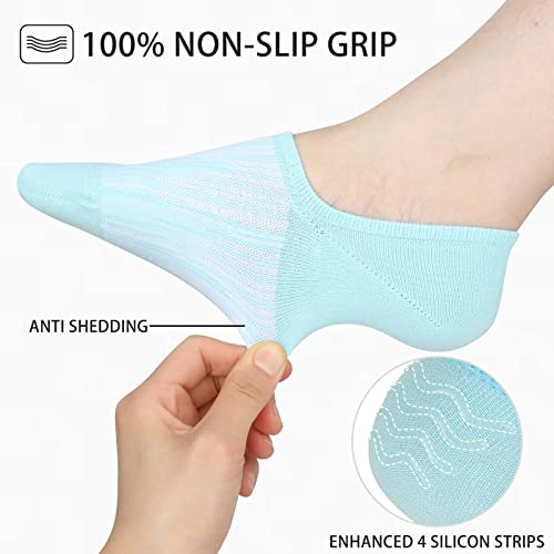 Cooplus No Show Socks Womens Cotton Low Cut Non Slip Socks Casual Invisible Flat Boat Socks (6 Pairs) #TOP2