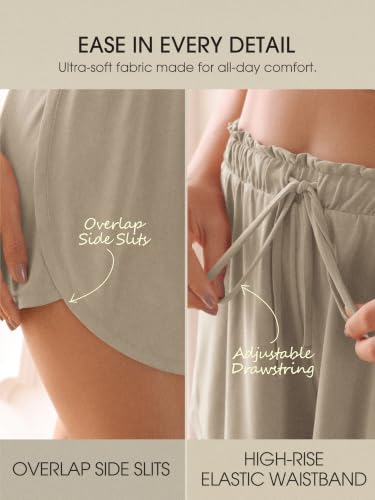 Image of ODODOS Modal Soft Lounge Shorts for Women Drawstring High Waist Casual Sleepwear Lightweight Cozy Pajama Bottom