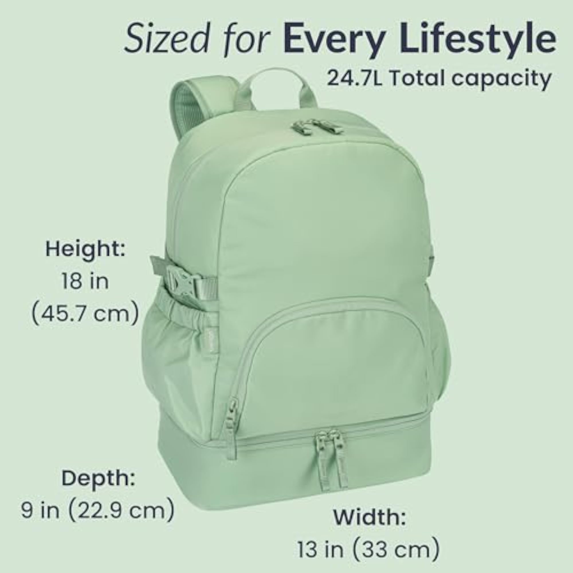 2-in-1 Adult Backpack & Insulated Lunch Bag
