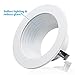 TORCHSTAR 4 Inch Classic White Recessed Light Trim, Metal Step Baffle Trim, Fit Halo/Juno Remodel Recessed Housing, 4 Inch Can Light Trim for PAR16, PAR20, BR20, White, Pack of 6