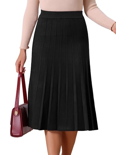 Seta T Women's Pleated Skirts High Waist Stretchy...