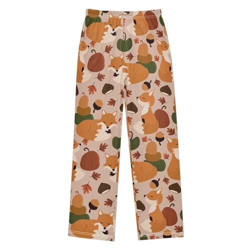 Boys' Pants Halloween Fall Animal Fox Pumpkins Long Bottoms Jogger Pants Elastic Waist Trousers with Pockets S-XL