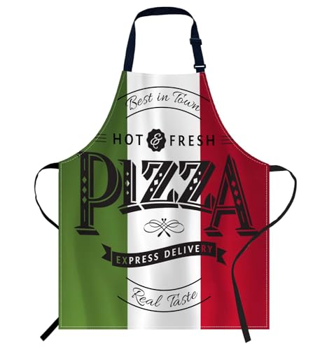 Smooffly Pizza Apron - Unisex Adjustable Bib Apron for Home Restaurant Coffee Shop Garden