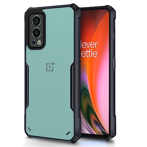 Image of Pikkme OnePlus Nord 2 5G Back Cover Shockproof Bumper Clear Transparent Case for OnePlus Nord 2 5G (TPU+Plastic, Black)