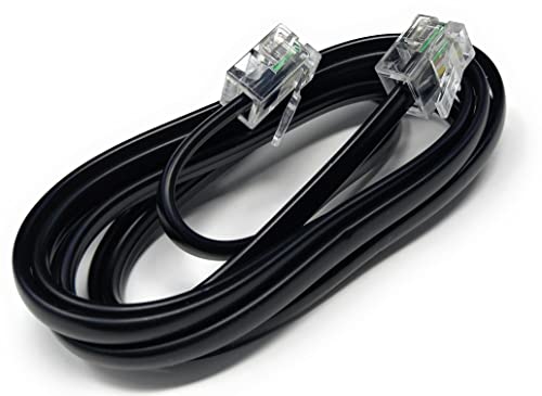 DRUT 1m RJ11 to RJ11 Telephone Landline Cable ADSL (6P4C) Flat Lead High Speed BT Internet Broadband Male to Male Router