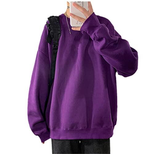 Sweat Harajuku violet homme xl pour un style streetwear décontracté au quotidien