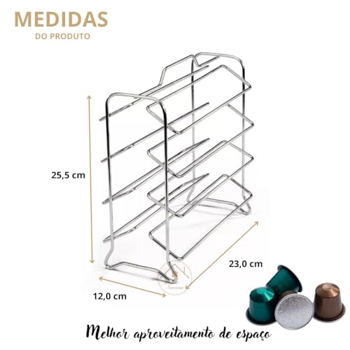 Suporte Porta Cápsulas Cromado Organizador 32 Capsulas Compativel com Dolce G Café Chá Achocolatados