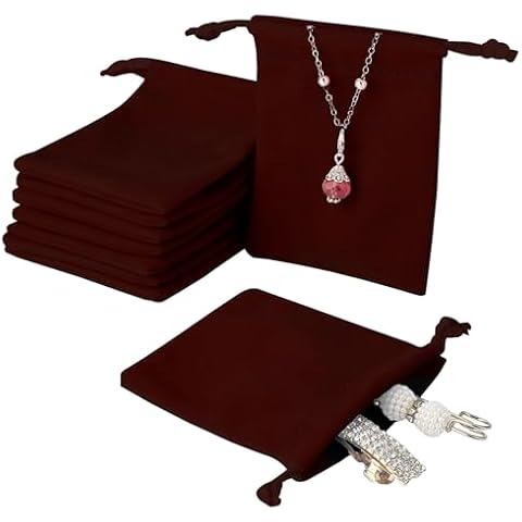 Yutherfur 30PCS Wine Red Velvet Jewellery Pouches Cover