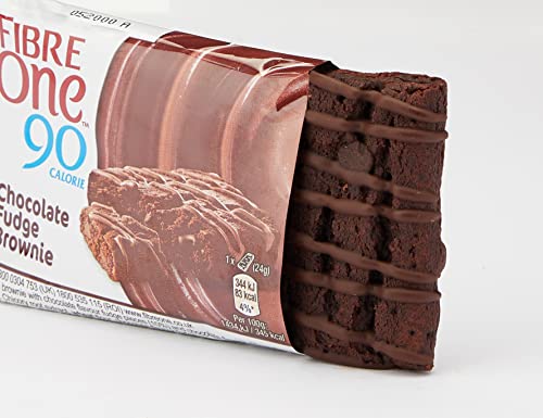Fibre One 90 Calorie Chocolate Fudge High Fibre Brownies 5 x 24g (Pack of 5, total 25 Squares)