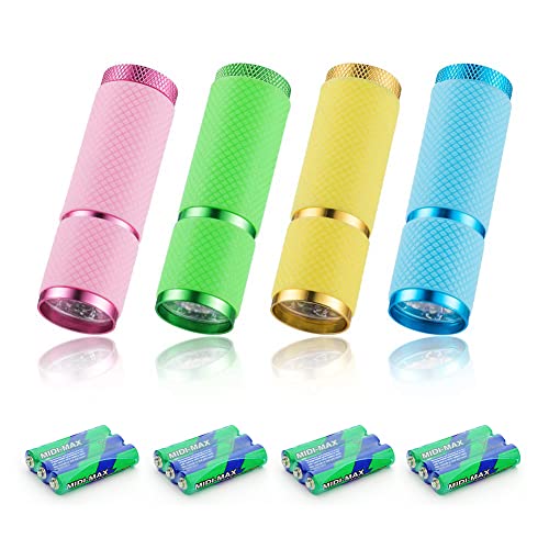 JTENG Mini Lampe de Poche, 4 Pcs, avec Poignée Fluorescente