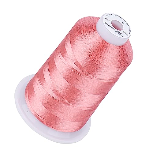 Image of Simthread 5000M 40WT Polyester Embroidery Thread, Light Coral Pink S089 | 5000M 40WT polyester thread feeds smoothly for machine embroidery, monograms, logos, patches and quilting.