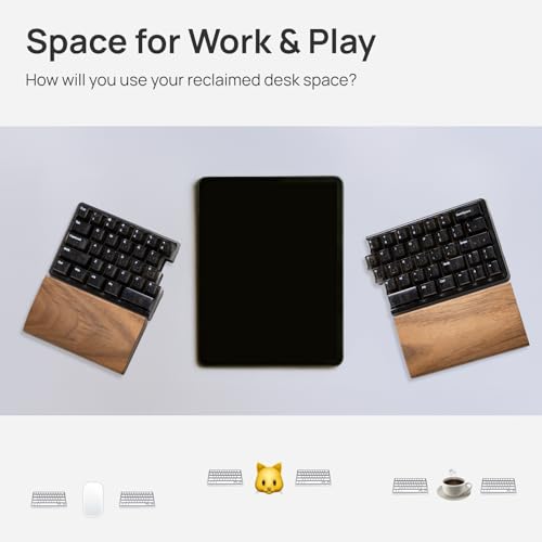 Image of Lite Wireless Split Keyboard Mechanical - Linear Switches, RGB, Foam, Hot Swappable, Compact 60% Layout, PBT Keycaps Programmable for Mac & Windows Black