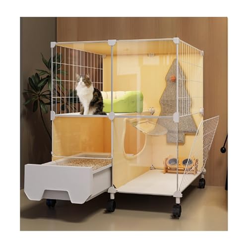 Cage pour chat spacieuse qui résout le manque d'espace et sécurise les balcons