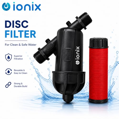 Image of IONIX 1 Inch Y Type Disc Filter for Water Tank | High Efficiency Disc Filtration | BSP Thread Inline Sediment Filter | Dirt, Sand Protection for Home, Irrigation & Pipeline