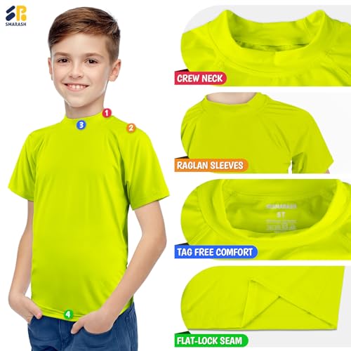 Image of Boy's UPF 50 Rash Guard Swim Shirts Short Sleeve Sun Protection SPF Fishing Surfing Water Beach Shirts Quick Dry