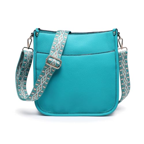 Image of Posie Crossbody Bags for Women Trendy Vegan Leather Hobo Purses Shoulder Handbags with Wide Adjustable Guitar Strap