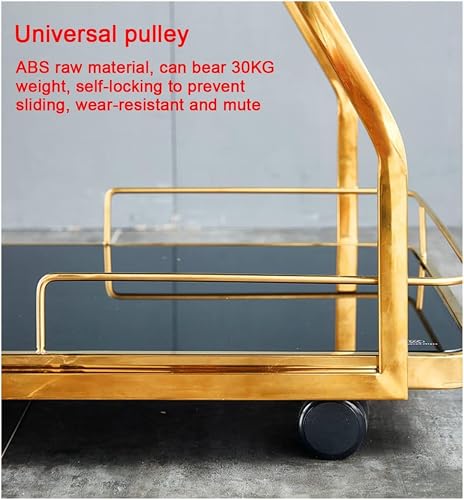 Image of Crown Art SHOPPEEThree-Tier a transportable Kitchen Storage cart and a Serving Trolley for Gatherings, add Tea, Coffee, Whiskey Sampling, and Even a Few Magazines and Novels (Black)