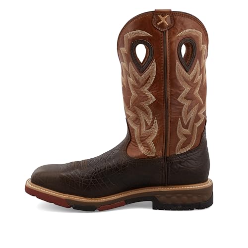 Twisted X Men's 12" Western Work Boot, Smokey Chocolate & Spice 9 D2