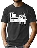PICKID Grandpa Shirts for Men Grandfather Graphic Tees Dad Gifts T-Shirts Father's Day Blouse Tops Grey