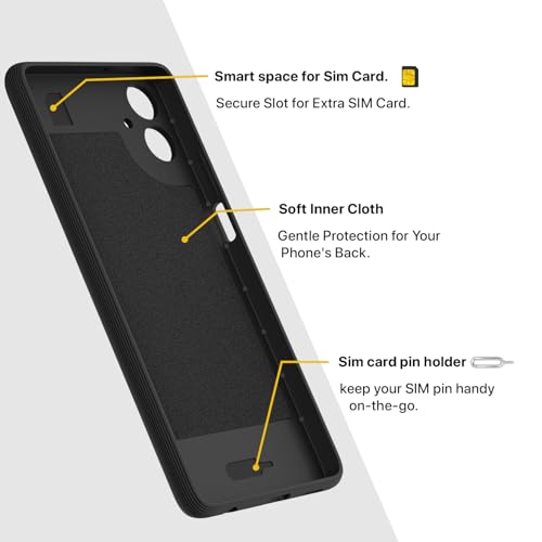 Image of Pikkme Back Cover for Samsung Galaxy M05 / A05 / F05 Camera Protection 3D Hexa Cube Design Silicone Protective Bumper Case (Black)