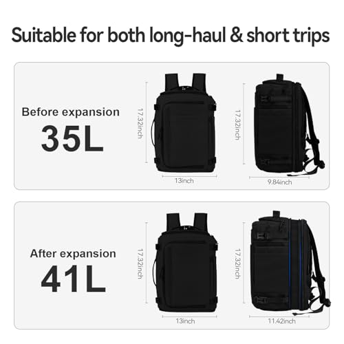 Carry On Travel Backpack with Shoe Compartment