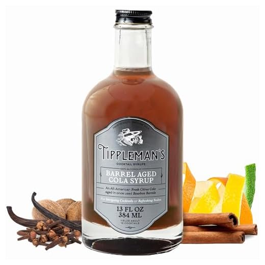 Tippleman's Barrel Aged Cola Syrup - All Natural Complex Syrup for Cocktails and Non-Alcoholic Beverages- Cola Syrup for Classic Sodas, Ice Cream Floats, and Gin Fizz - Makes 13 Cocktails