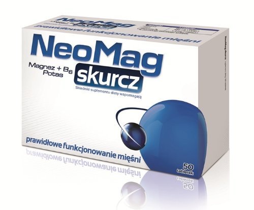 NeoMag cramp -50 tablets - ingredients affect positively the proper functioning and work of muscles (contraction and relaxation), support the body in stages of fatigue and reduced physical endurance, and help maintain able-bodieness.