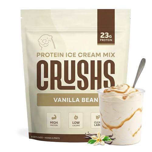 CRUSHS Protein Ice Cream Mix, Vanilla Bean - Made for Ninja Creami - 23g Protein, 180 Calories Per...