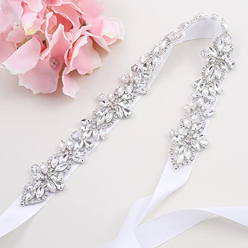 Rhinestone Crystal Bridal Dress Sash Belt Wedding Party Prom Sash With Ribbon For Women Girls Bridesmaid3