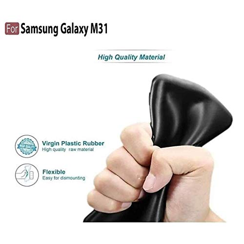 Image of Casotec Matte Finish Pudding Soft Silicon TPU Back Case Cover for Samsung Galaxy M31 - Black