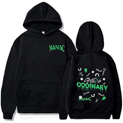 Flyself Mens Womens Hoodies Kpop Stray Kids MANIAC Long Sleeve Pullover Top Sweatshirts with Kangaroo Pockets Jumper Tops Sportswear Cover