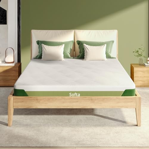 Softa 6 Queen Cooling Gel Memory Foam Mattress Viscose from Bamboo Medium Firm Certi-PUR & Oeko-TEX Certified 10-Year Warranty Green Tea Support Foam Washable Mattress in a Box
