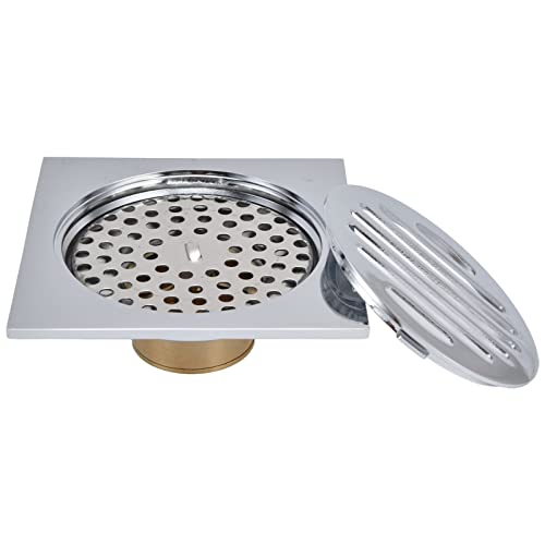 シャワーフロアドレン、正方形キッチンフロアドレン、銅製バスルームフロアドレンストレーナー、タイル床用耐臭シャワードリアン、キッチンガレージ地下トイレに最適