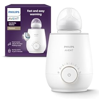 Philips Avent Premium Fast Bottle Warmer, with Smart Temperature Control, Water Bath Technology, Automatic Shut-Off, Model SCF358