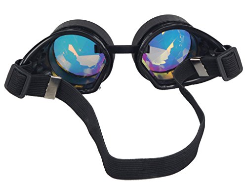 Image of 3-5 Days Delivery Kaleidoscope Rave Rainbow Crystal Lenses Steampunk Goggles