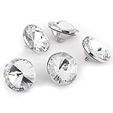 Yosoo 50Pcs Rhinestone Crystal Buttons with Metal Loop Round Buttons for Sewing Sofa Upholstery Button DIY Crafts Decoration (Size:25mm)