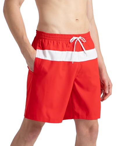 Image of Speedo Men's 4 Way Comfort Stretch Volley Watershorts with Side Pockets | 100% Recycled Polyester | Water Repellent | Chlorine Resistant | UPF 50+ Sun Protection Swimming Trunks