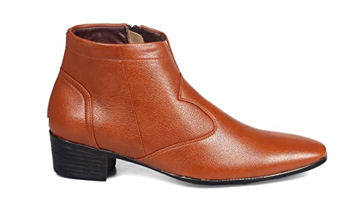 Image of BXXY Men's 2 Inch Heel Height Increasing Formal Zipper Boots