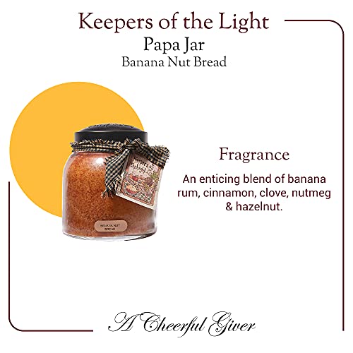 A Cheerful Giver - Banana Nut Bread - 34Oz Papa Scented Candle Jar With Lid - Keepers Of The Light - 155 Hours Of Burn Time, Gift For Women, Brown #TOP3