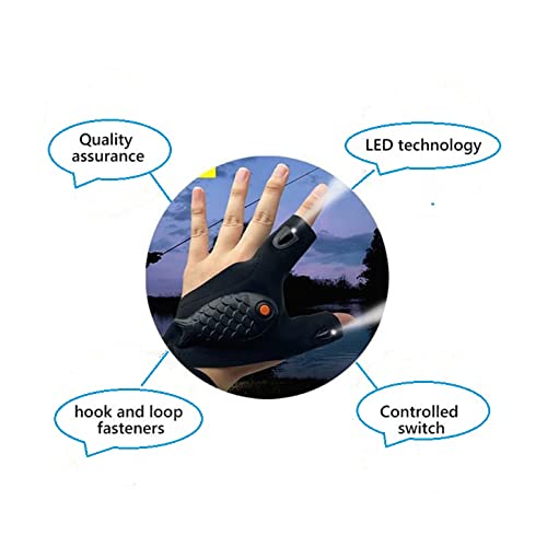 HOUSETEC LED Taschenlampen-Handschuhe - Fingerlos, Mit Geschenkbox
