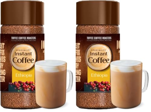 Image of Toffee Coffee Roasters Instant Coffee 100 gm, Ethiopia Instant Coffee | As Seen On Shark Tank | 100% Arabica Coffee Powder | Ready in Seconds | Microground Technology (Pack of 2)