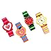 NUOBESTY 4Pcs Bambini Orologio da Polso in Legno Braccialetto Orologio da Polso Giocattolo per Bambini Elastico Giocattolo Cinturino per Gioco di Finta (Modello Casuale)
