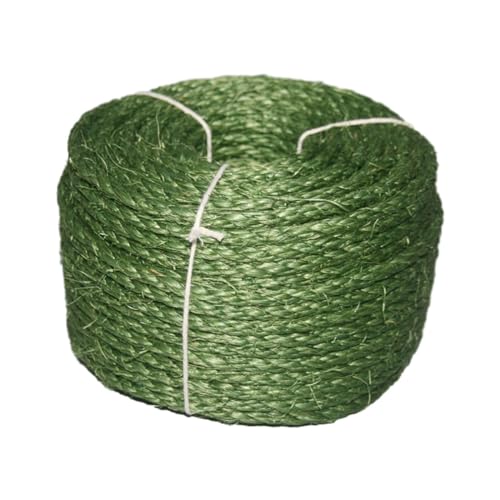 Colcolo Sisal Rope Cat Scratching Post Heavy Duty Claw Control Toy Cat Accessories Pet Cord Braided Hemp Rope Thick 6mmx20M, Green