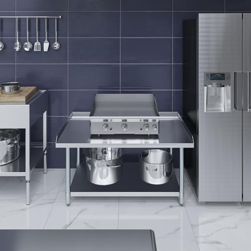 Image of AmGood Stainless Steel Equipment Stand - Heavy Duty, Commercial Grade, with Undershelf, NSF (30 inch Width x 48 inch Length)